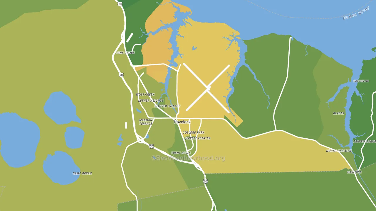 Havelock, NC block-group voter-turnout map