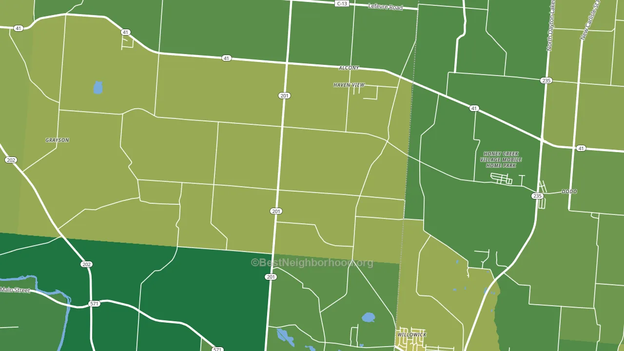 Haven View, OH block-group voter-turnout map