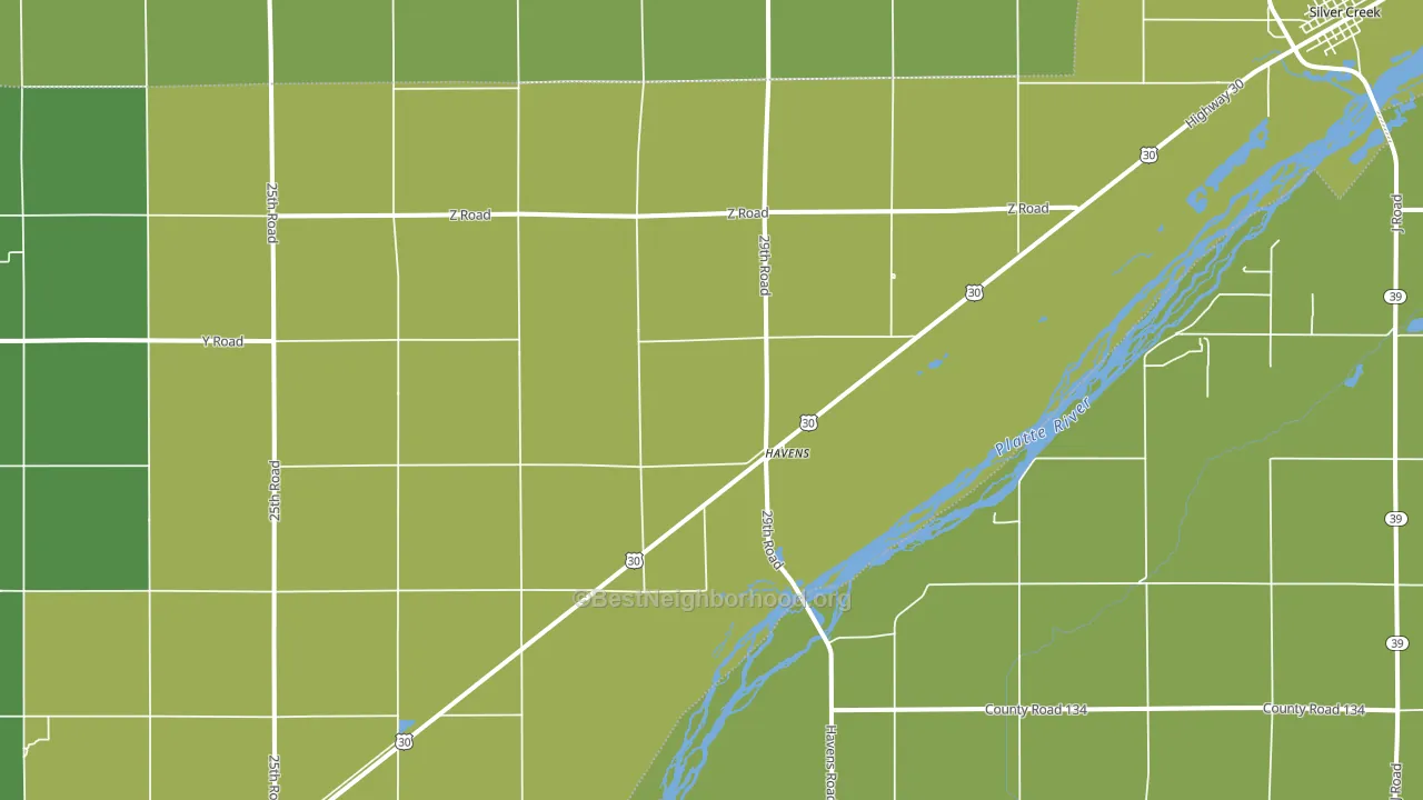 Havens, NE block-group voter-turnout map