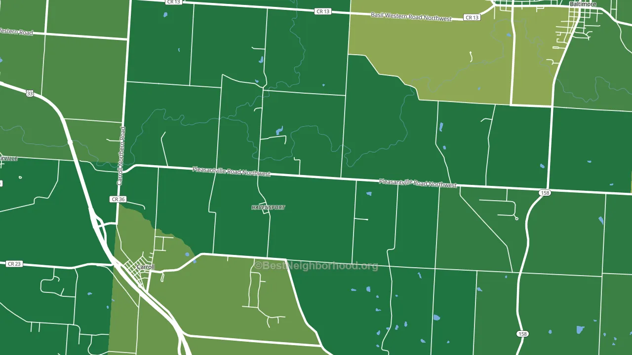Havensport, OH block-group voter-turnout map