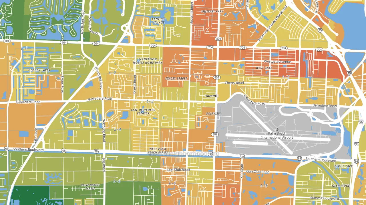 Haverhill, FL block-group voter-turnout map