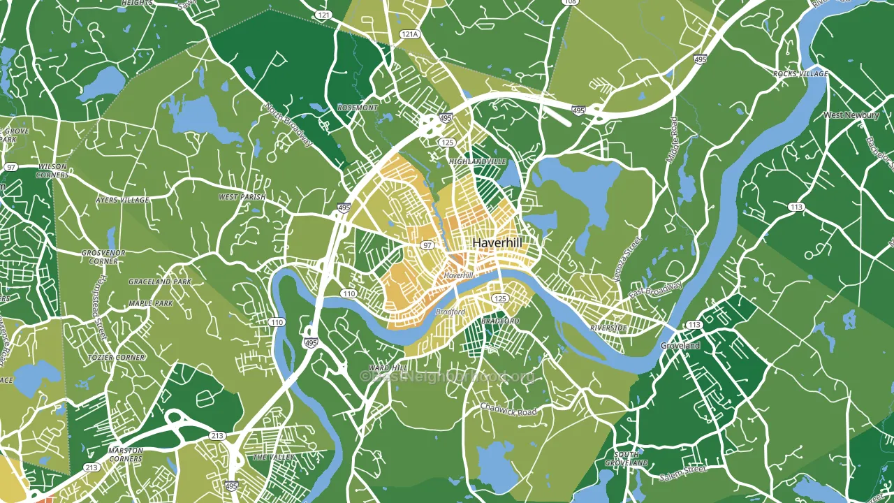 Haverhill, MA block-group voter-turnout map