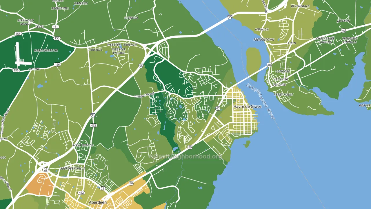 Havre de Grace, MD block-group voter-turnout map