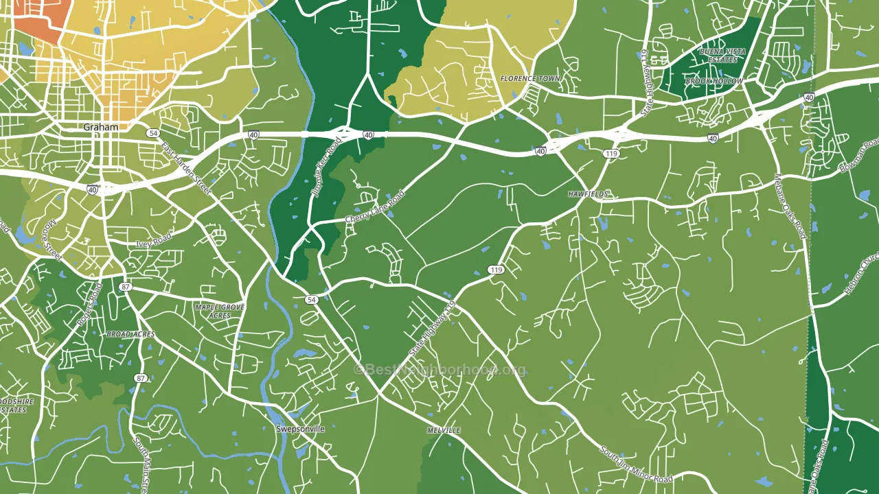 Haw River, NC block-group voter-turnout map