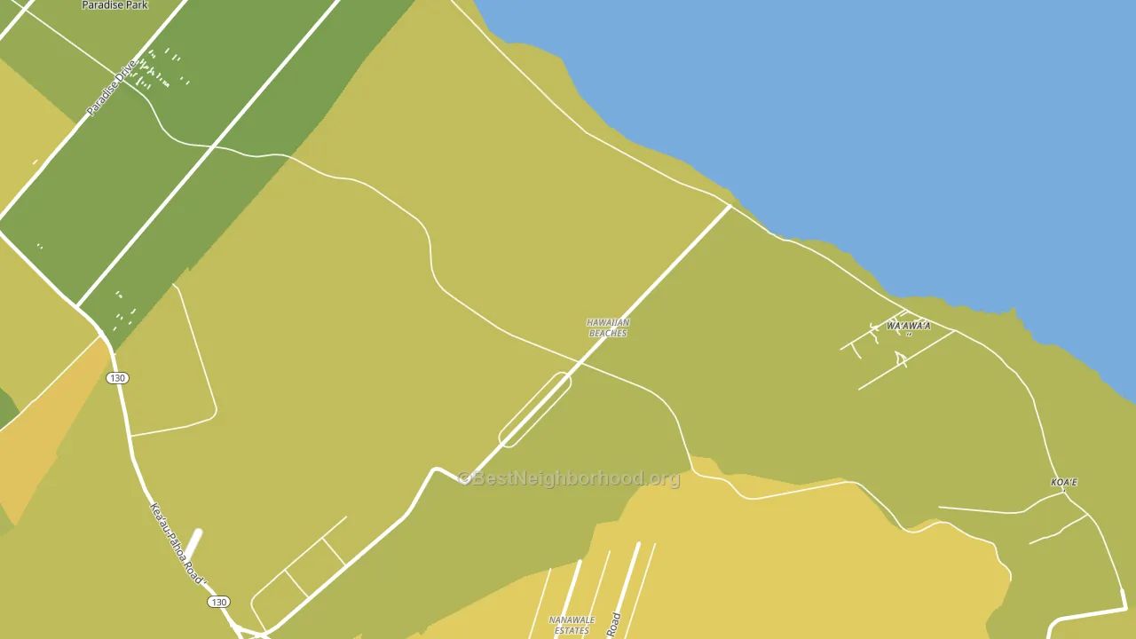 Hawaiian Beaches, HI block-group voter-turnout map