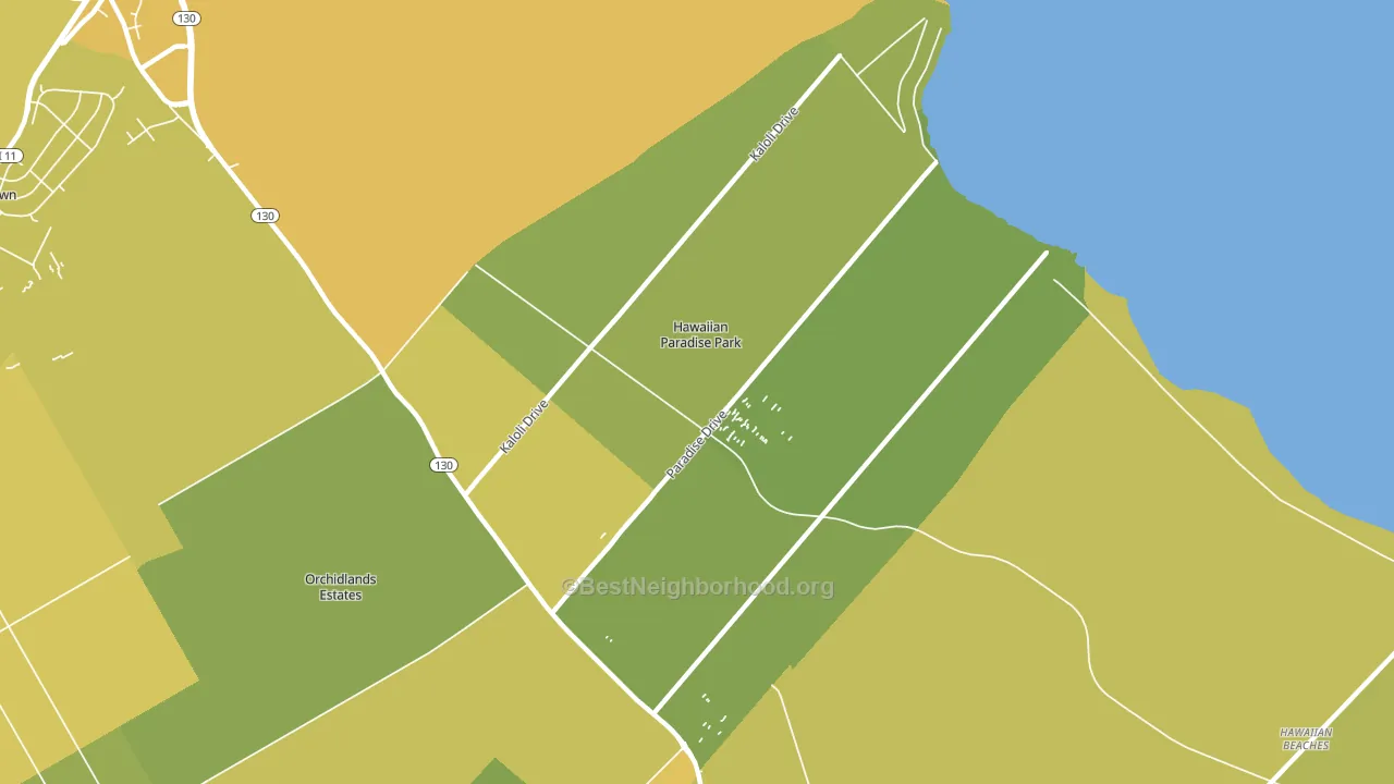Hawaiian Paradise Park, HI block-group voter-turnout map