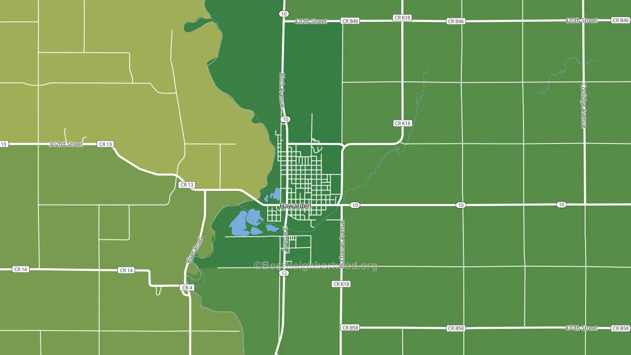 Hawarden, IA block-group voter-turnout map