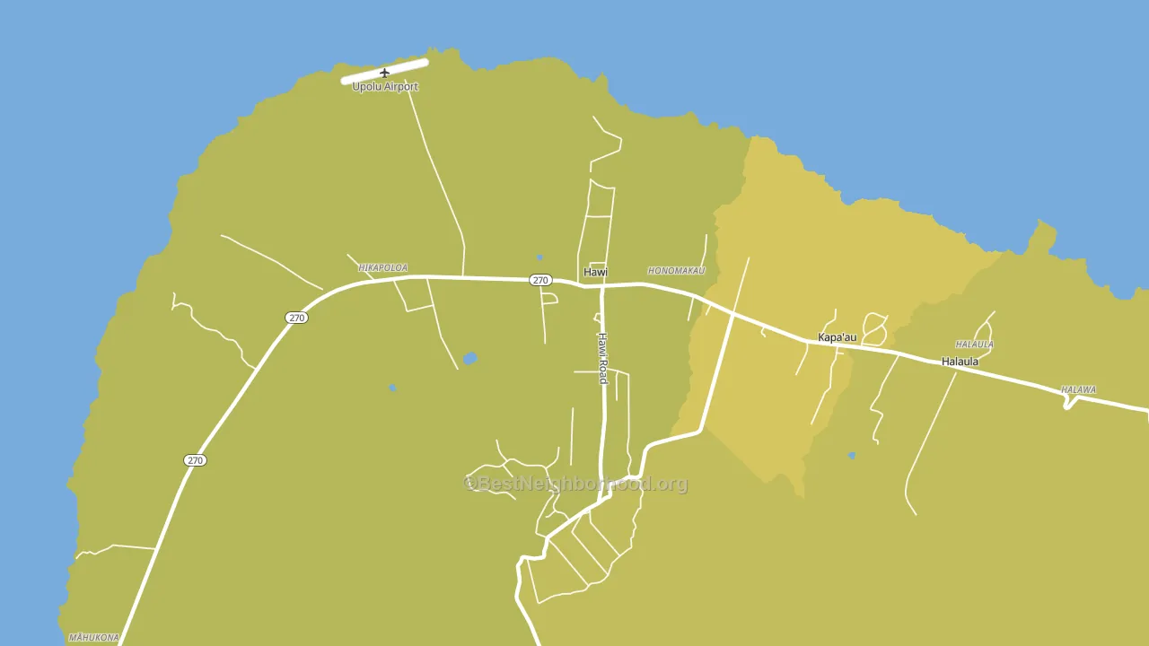 Hawi, HI block-group voter-turnout map