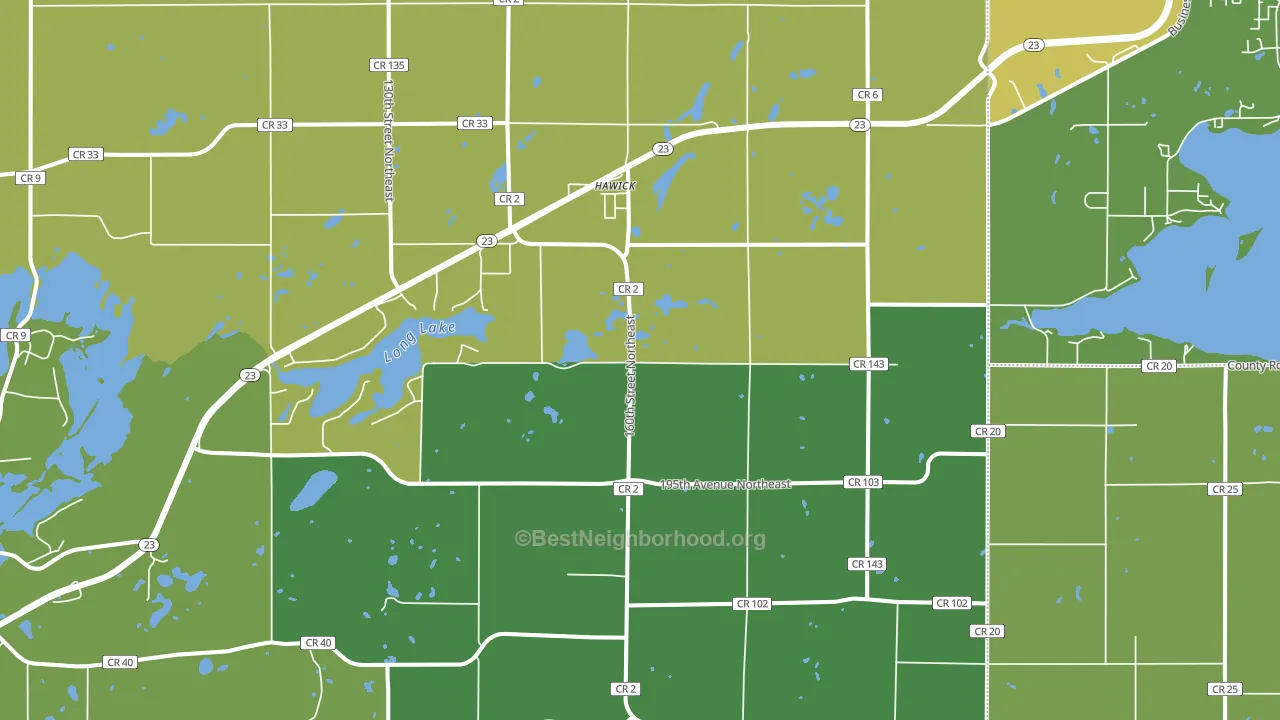 Hawick, MN block-group voter-turnout map