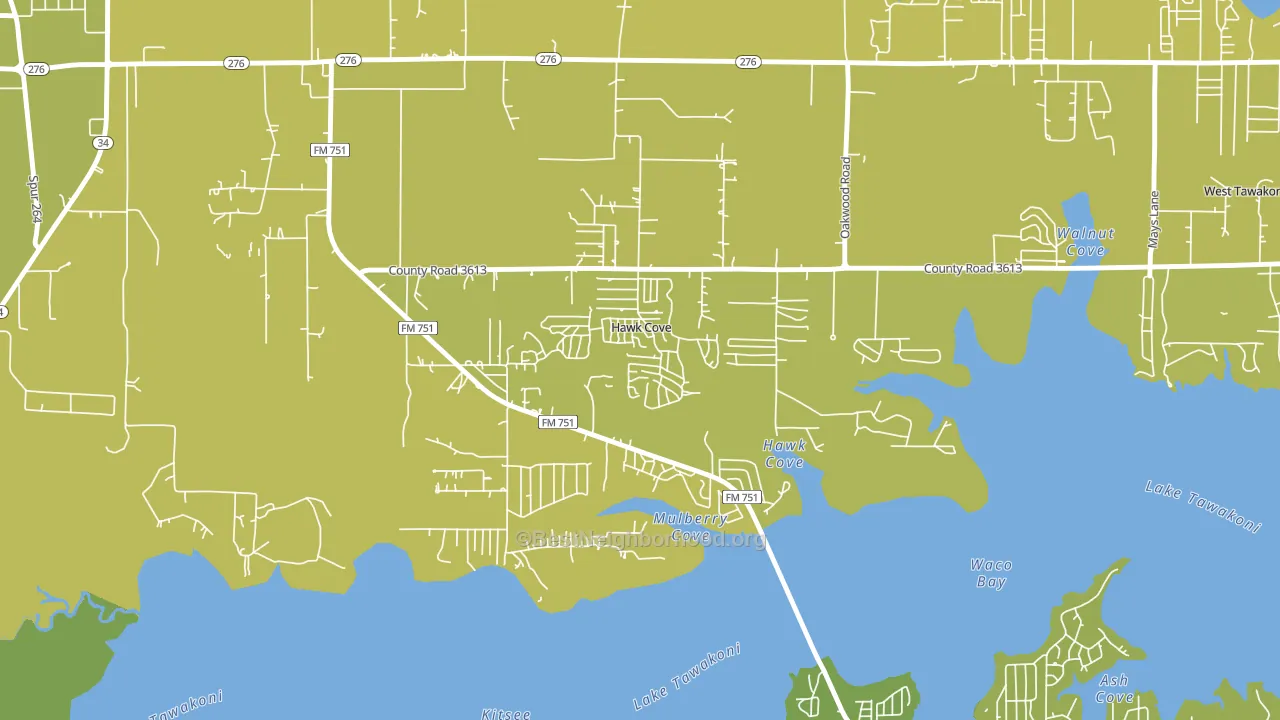 Hawk Cove, TX block-group voter-turnout map