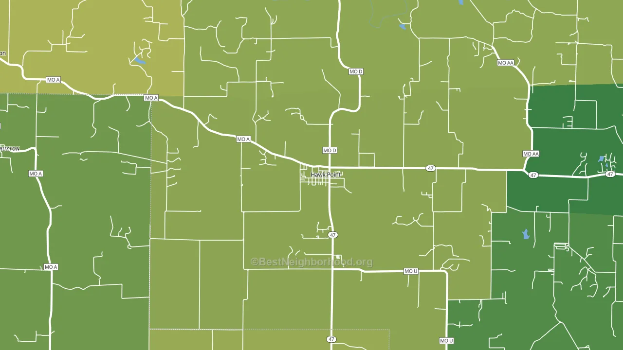 Hawk Point, MO block-group voter-turnout map
