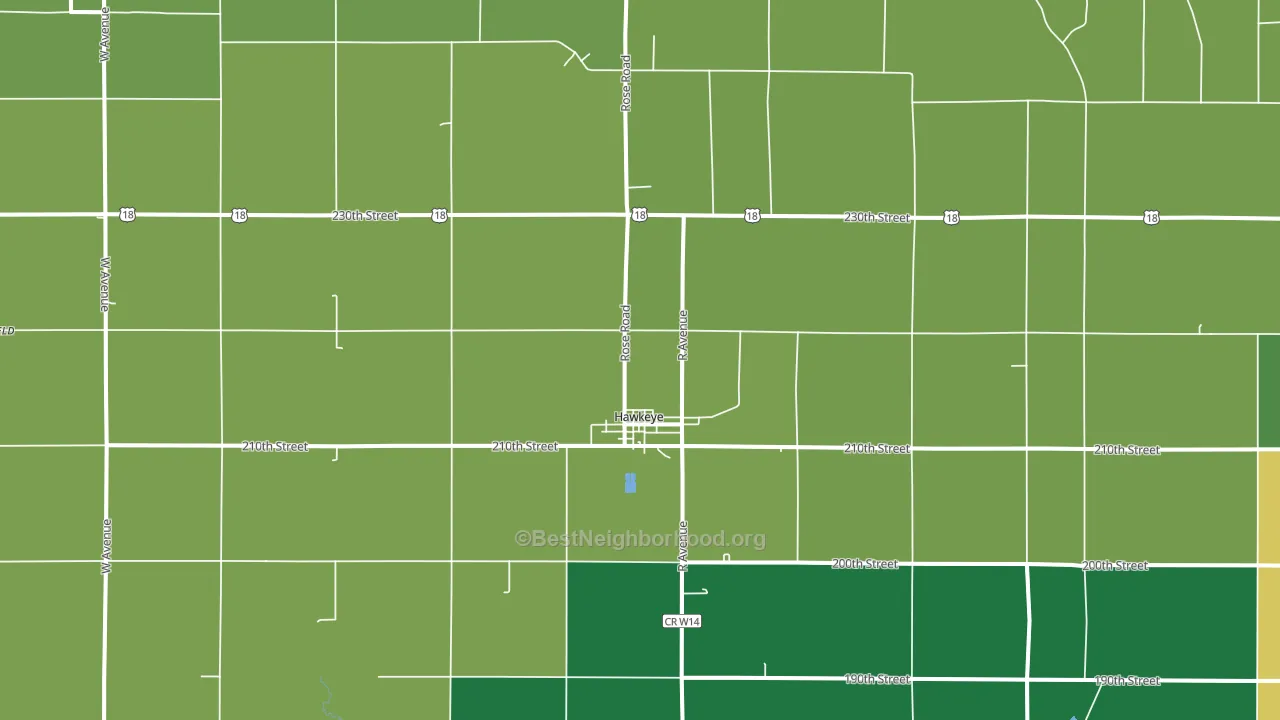 Hawkeye, IA block-group voter-turnout map