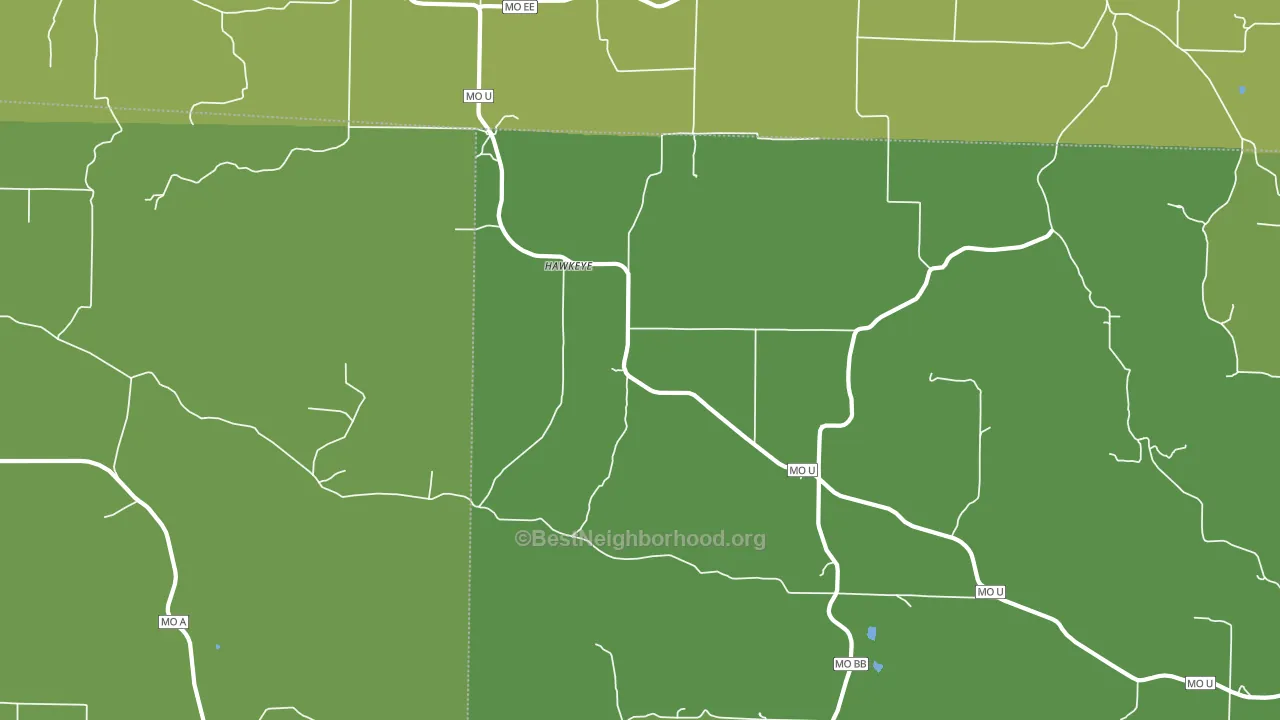 Hawkeye, MO block-group voter-turnout map