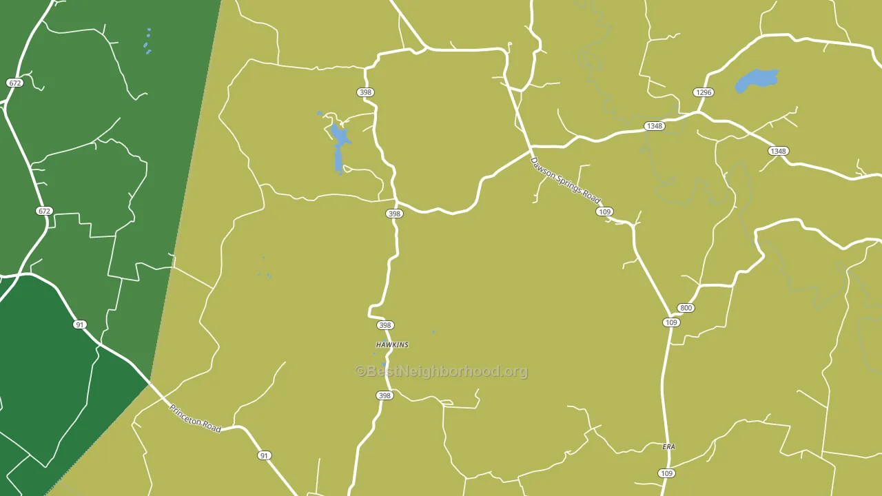 Hawkins, KY block-group voter-turnout map