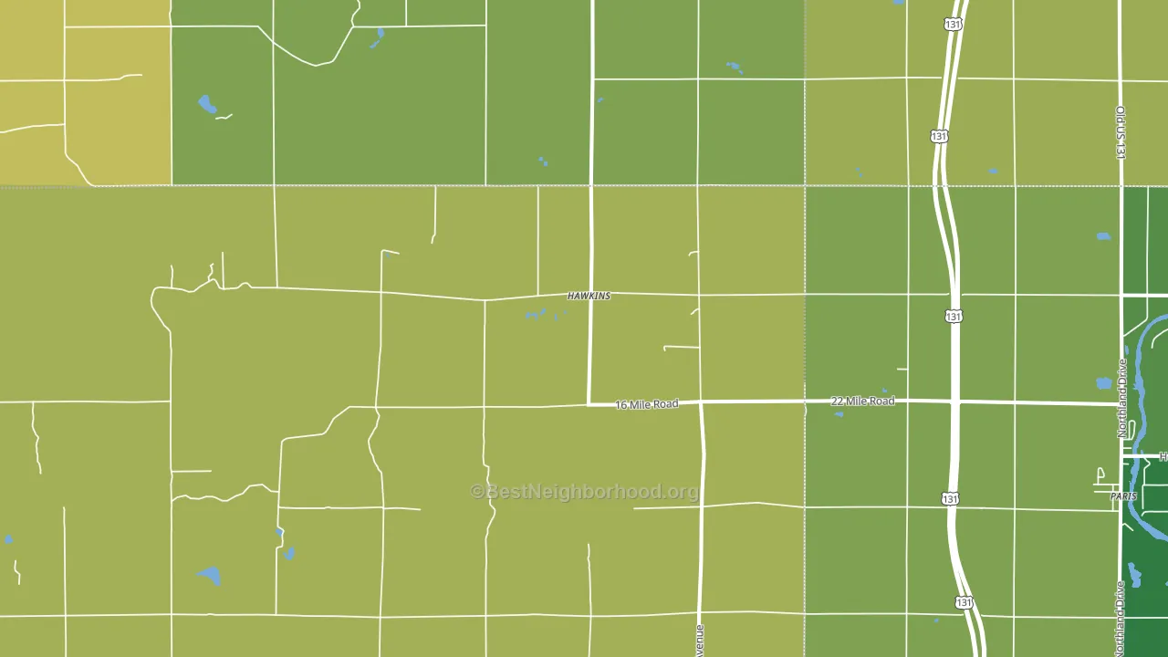 Hawkins, MI block-group voter-turnout map
