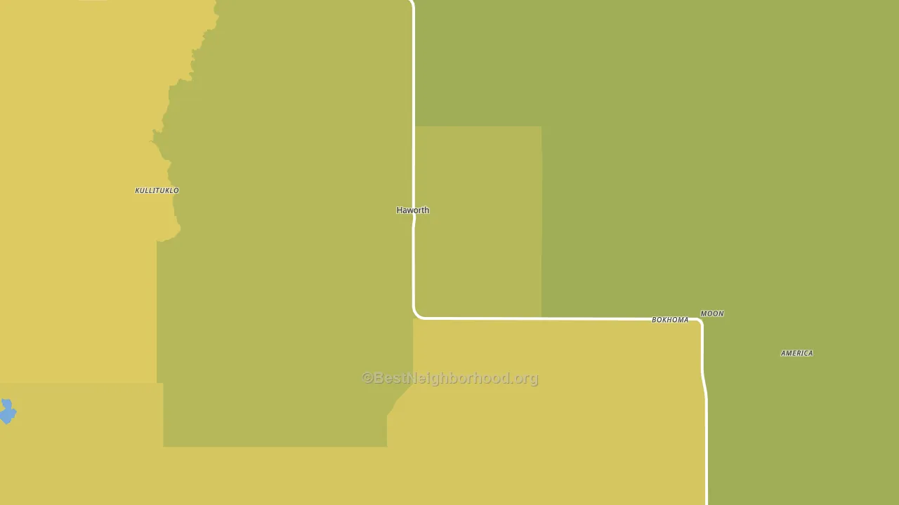 Haworth, OK block-group voter-turnout map