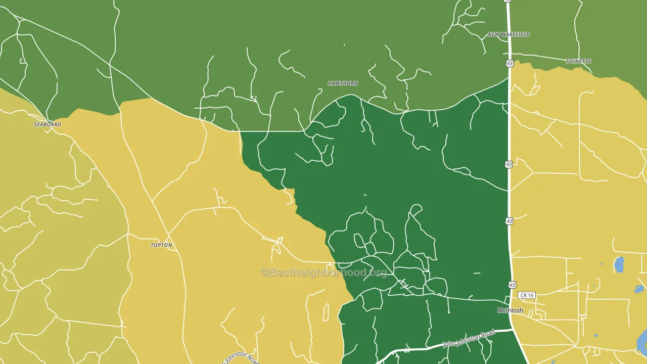 Hawthorn, AL block-group voter-turnout map