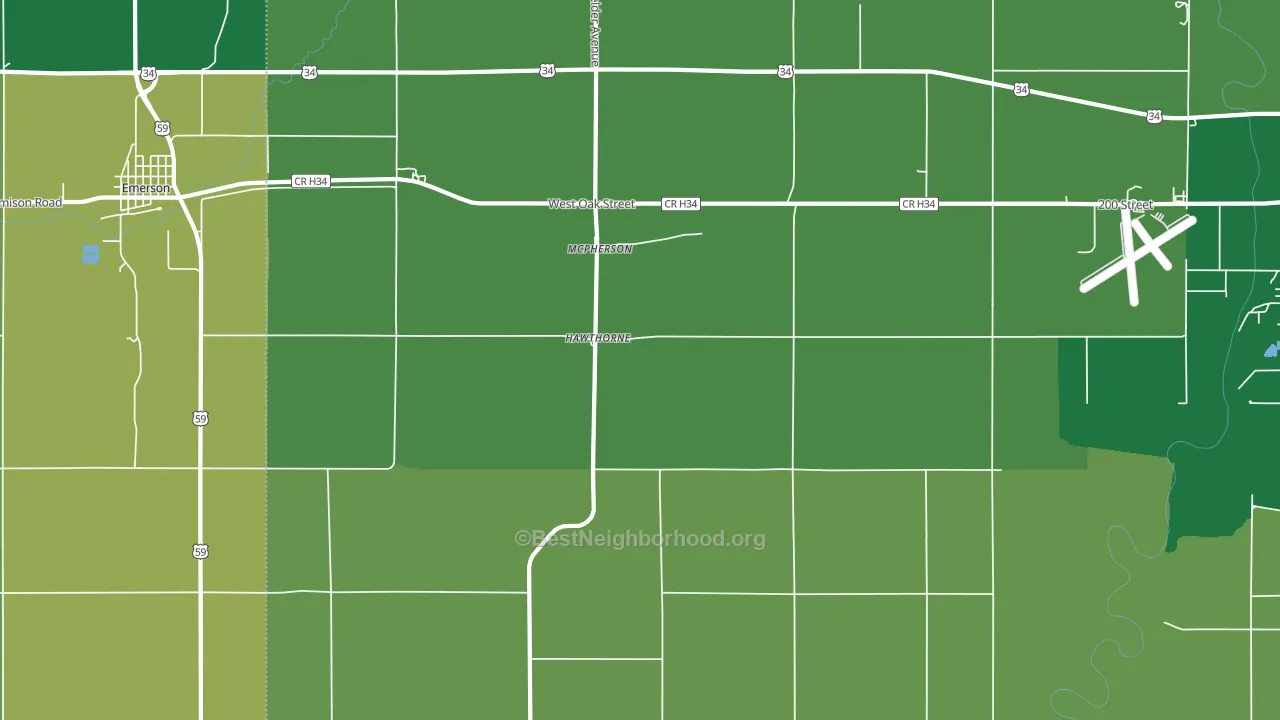 Hawthorne, IA block-group voter-turnout map