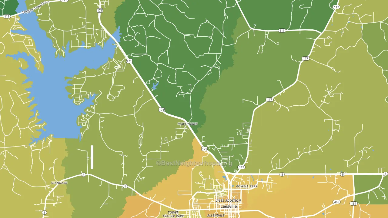 Hawthorne, LA block-group voter-turnout map