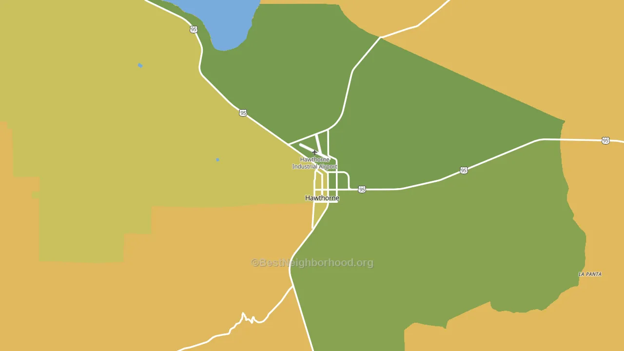 Hawthorne, NV block-group voter-turnout map