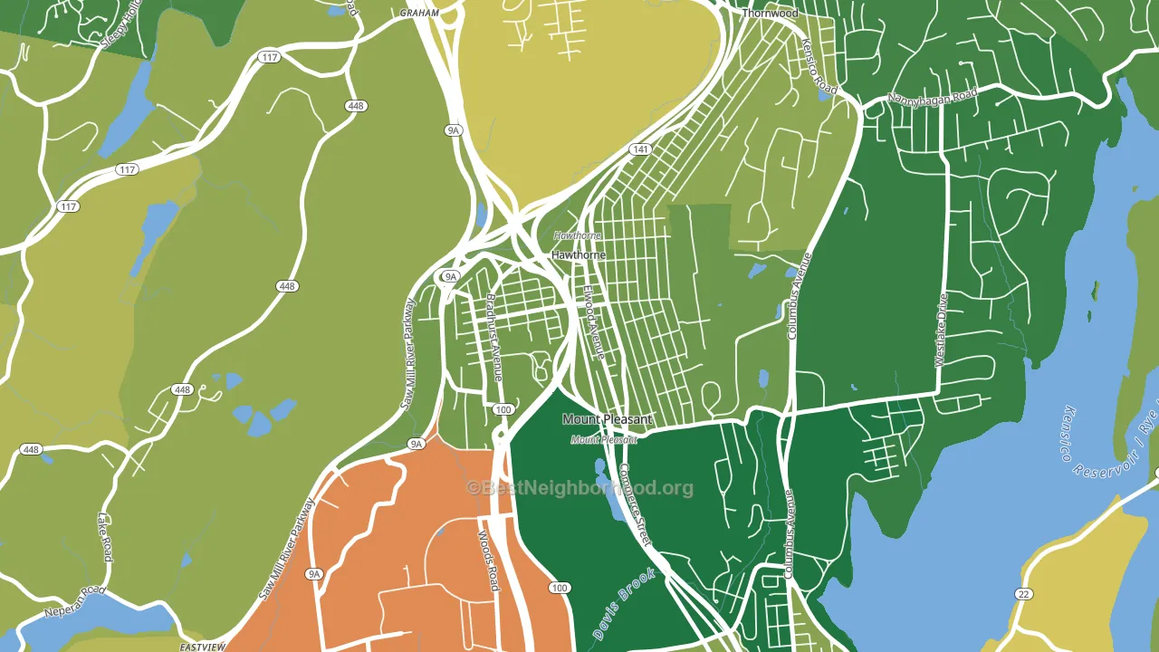 Hawthorne, NY block-group voter-turnout map