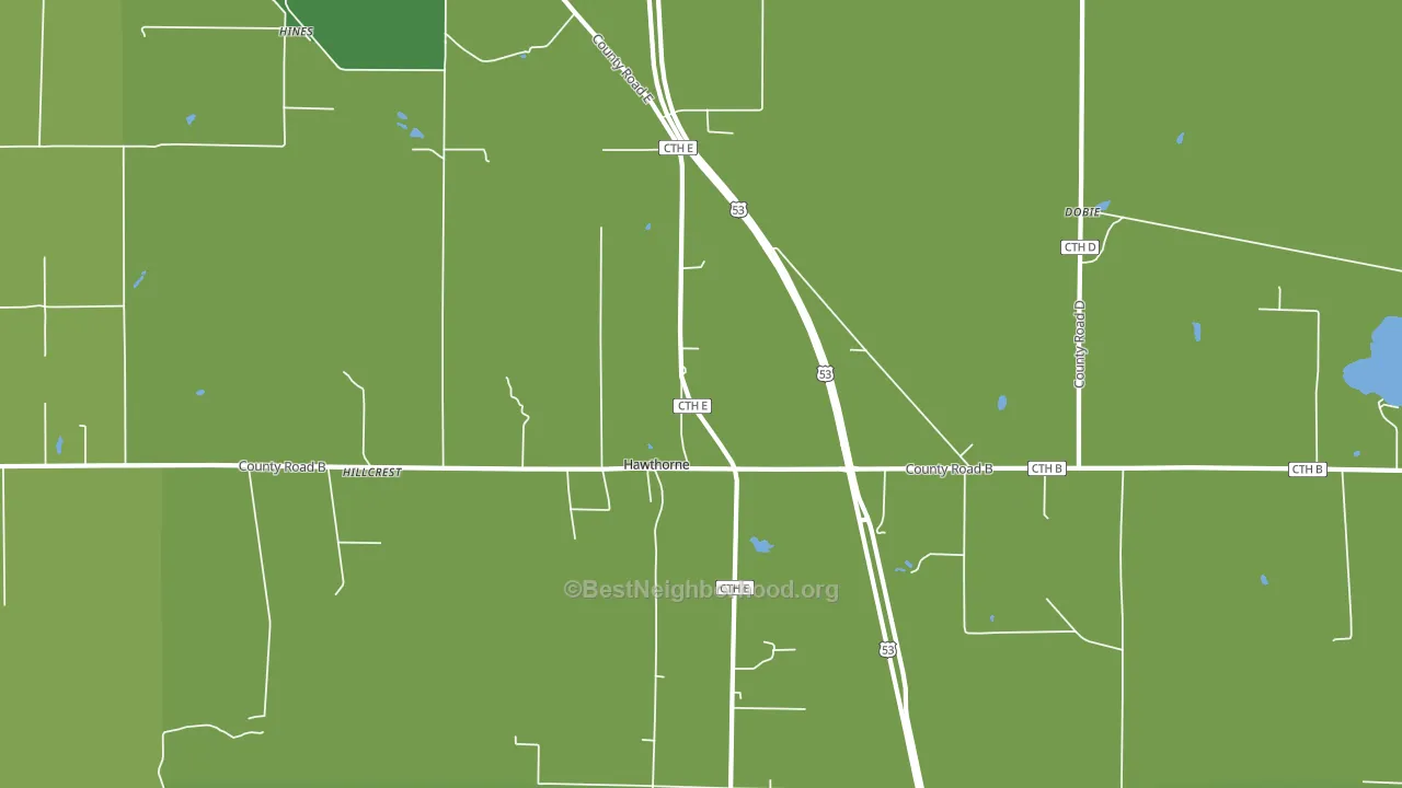 Hawthorne, WI block-group voter-turnout map