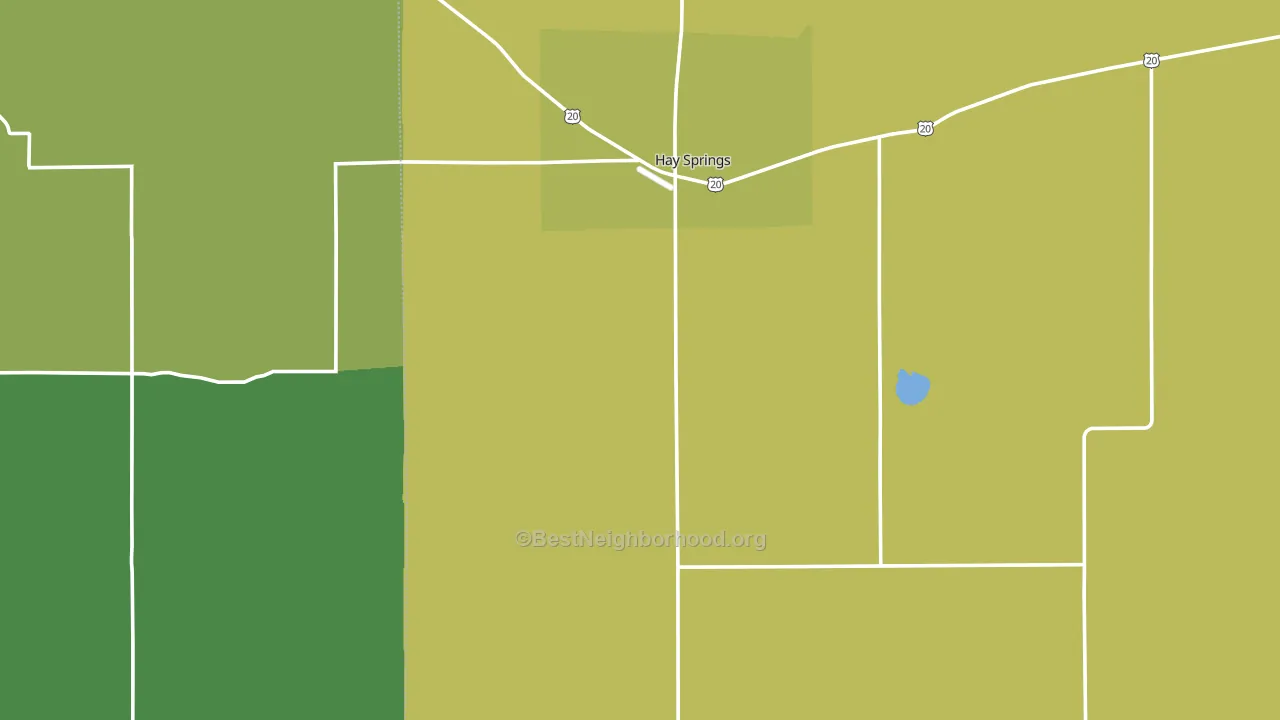 Hay Springs, NE block-group voter-turnout map