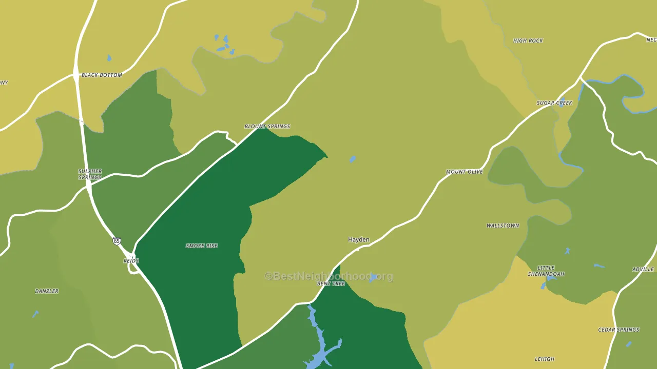 Hayden, AL block-group voter-turnout map