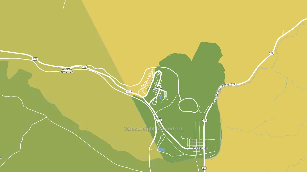 Hayden, AZ block-group voter-turnout map
