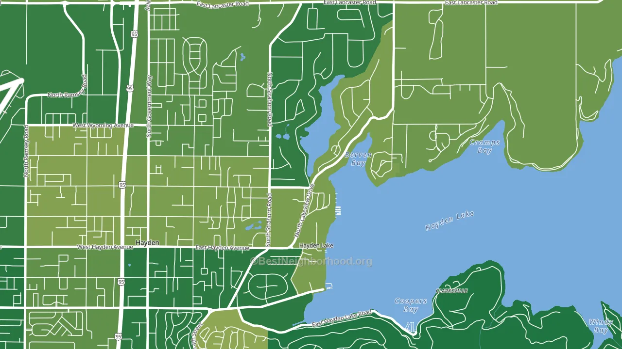 Hayden Lake, ID block-group voter-turnout map
