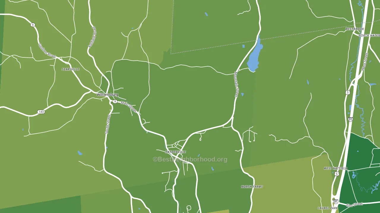 Haydenville, MA block-group voter-turnout map
