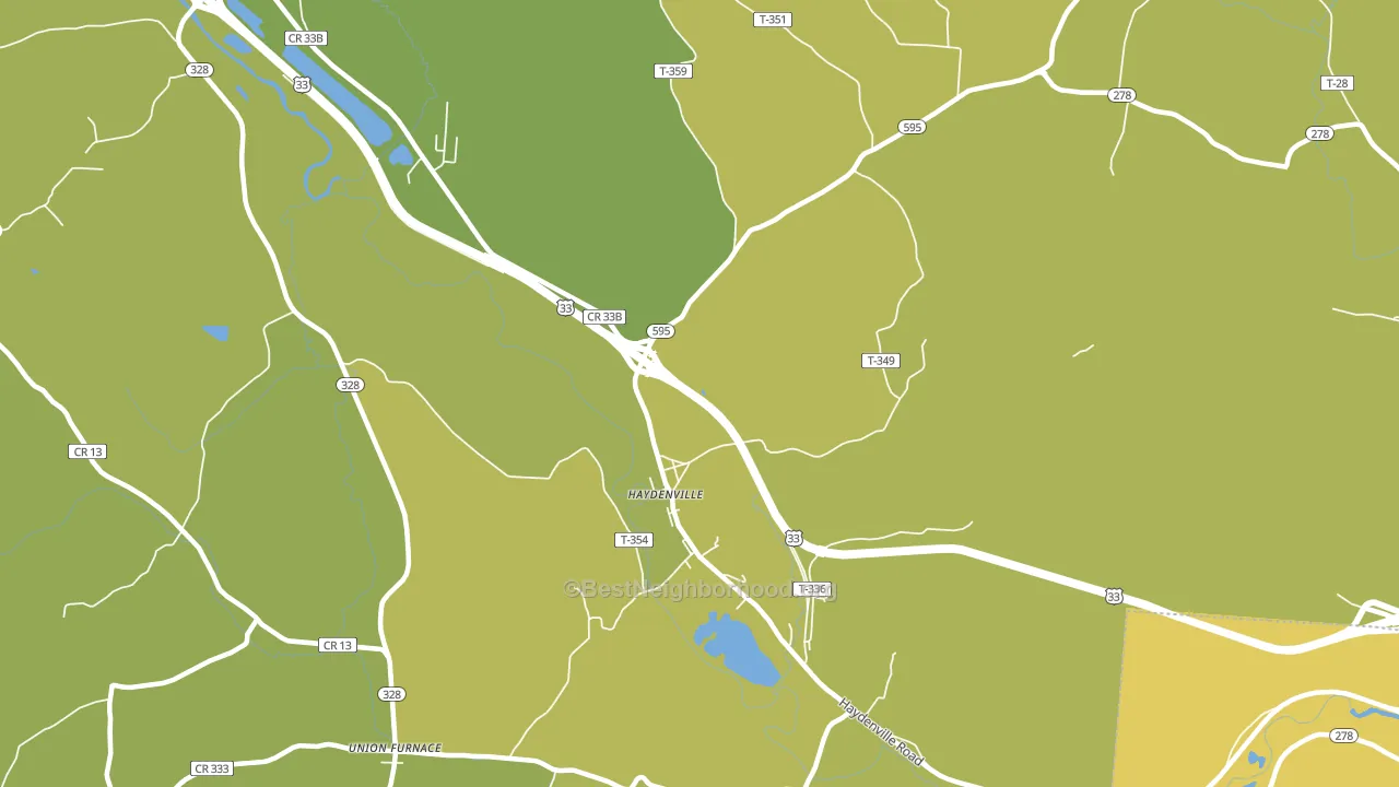 Haydenville, OH block-group voter-turnout map