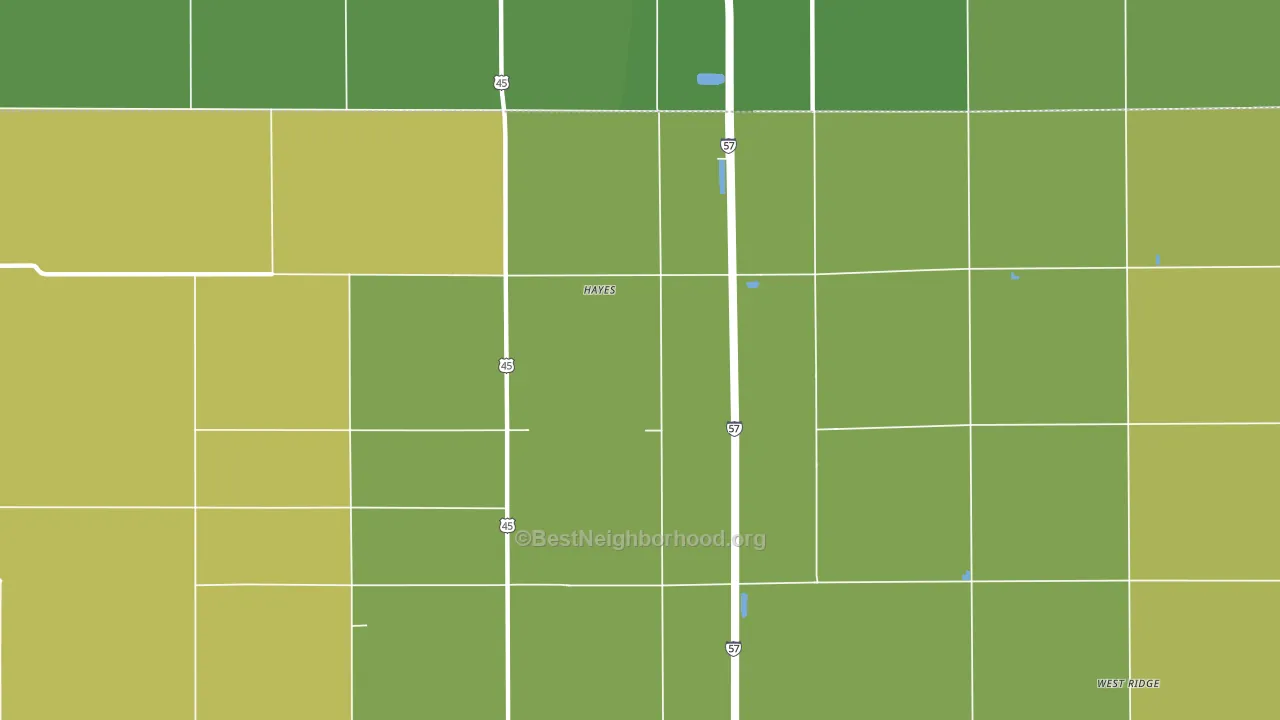 Hayes, IL block-group voter-turnout map