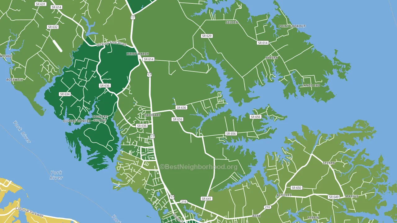 Hayes, VA block-group voter-turnout map