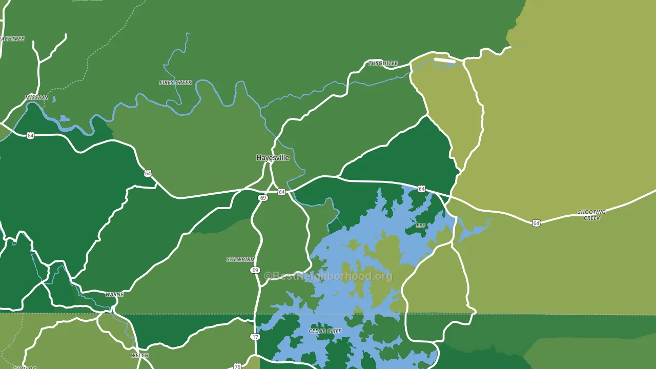 Hayesville, NC block-group voter-turnout map