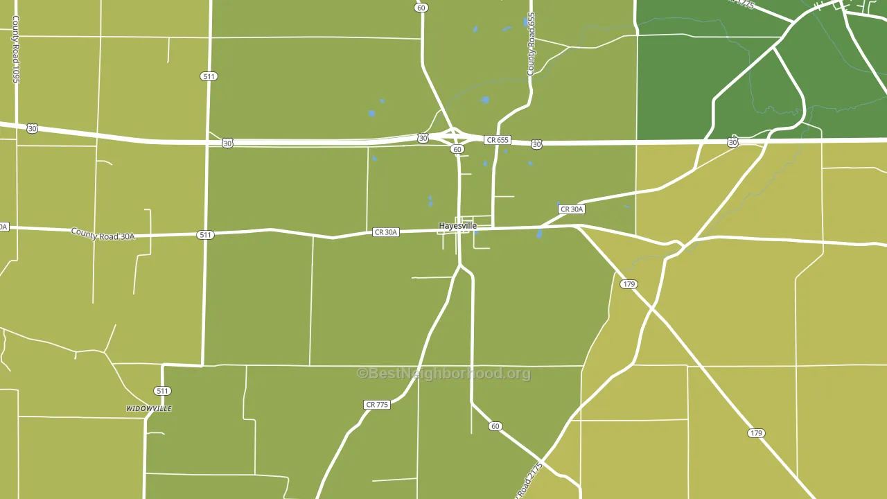 Hayesville, OH block-group voter-turnout map