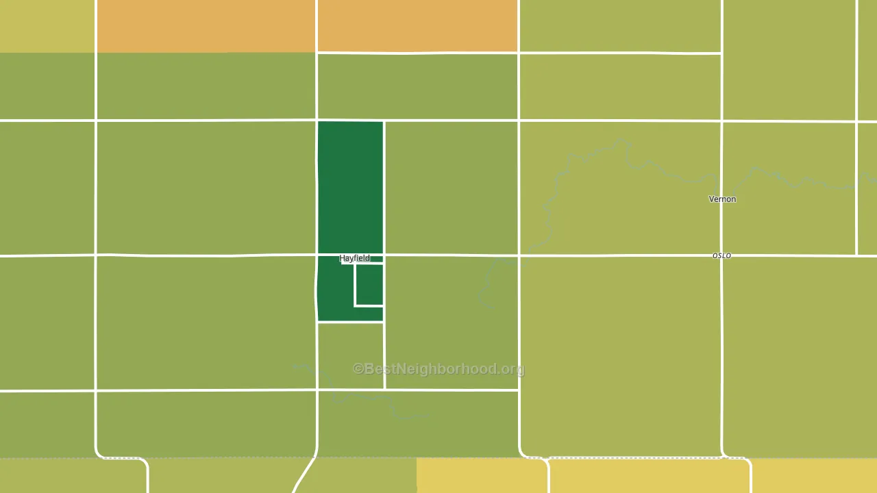 Hayfield, MN block-group voter-turnout map