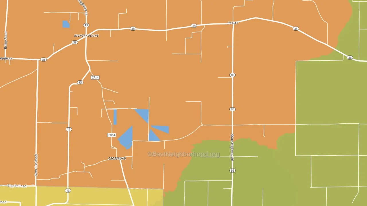 Hayley, AR block-group voter-turnout map