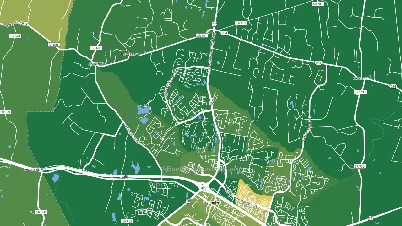 Haymarket, VA block-group voter-turnout map