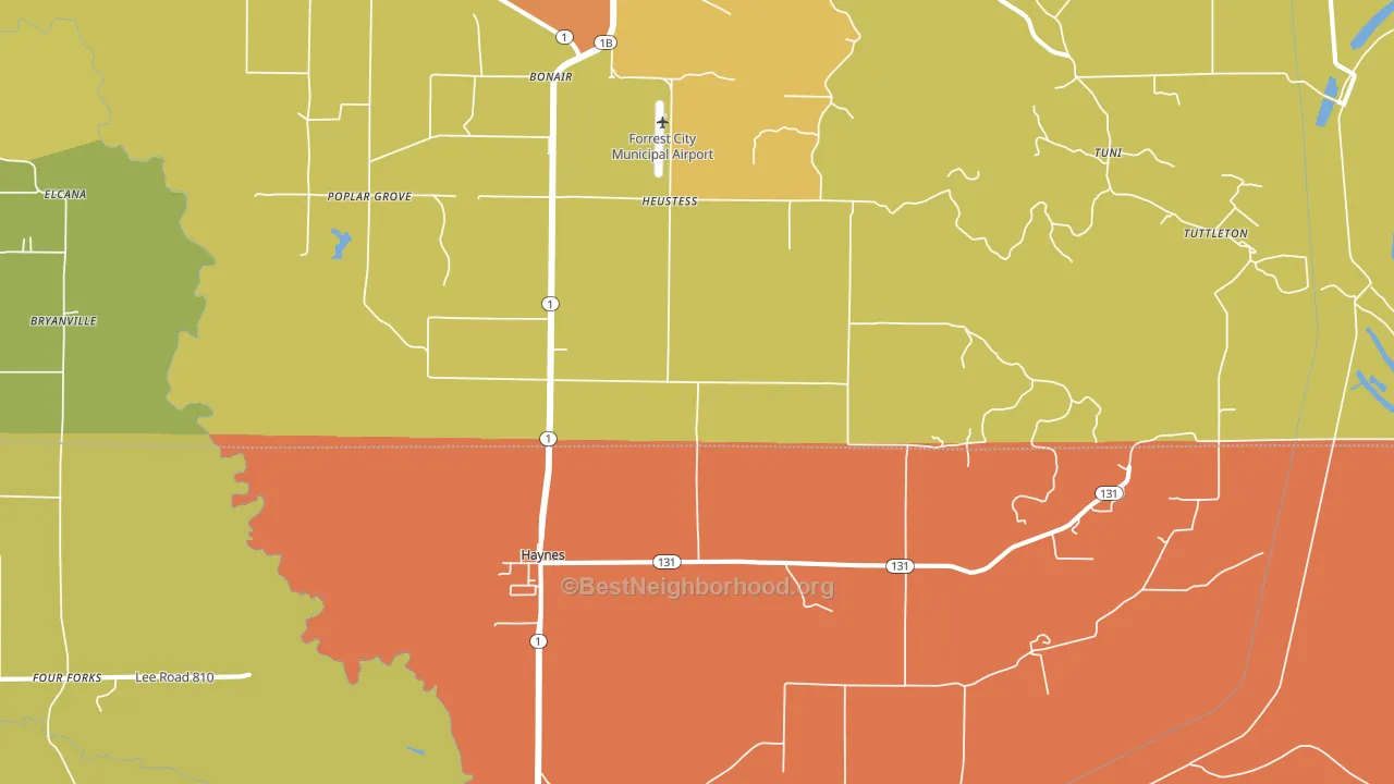 Haynes, AR block-group voter-turnout map