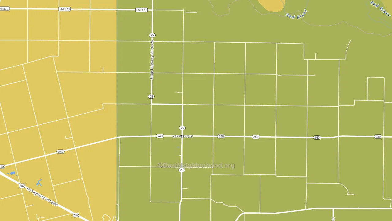 Haynesville, TX block-group voter-turnout map