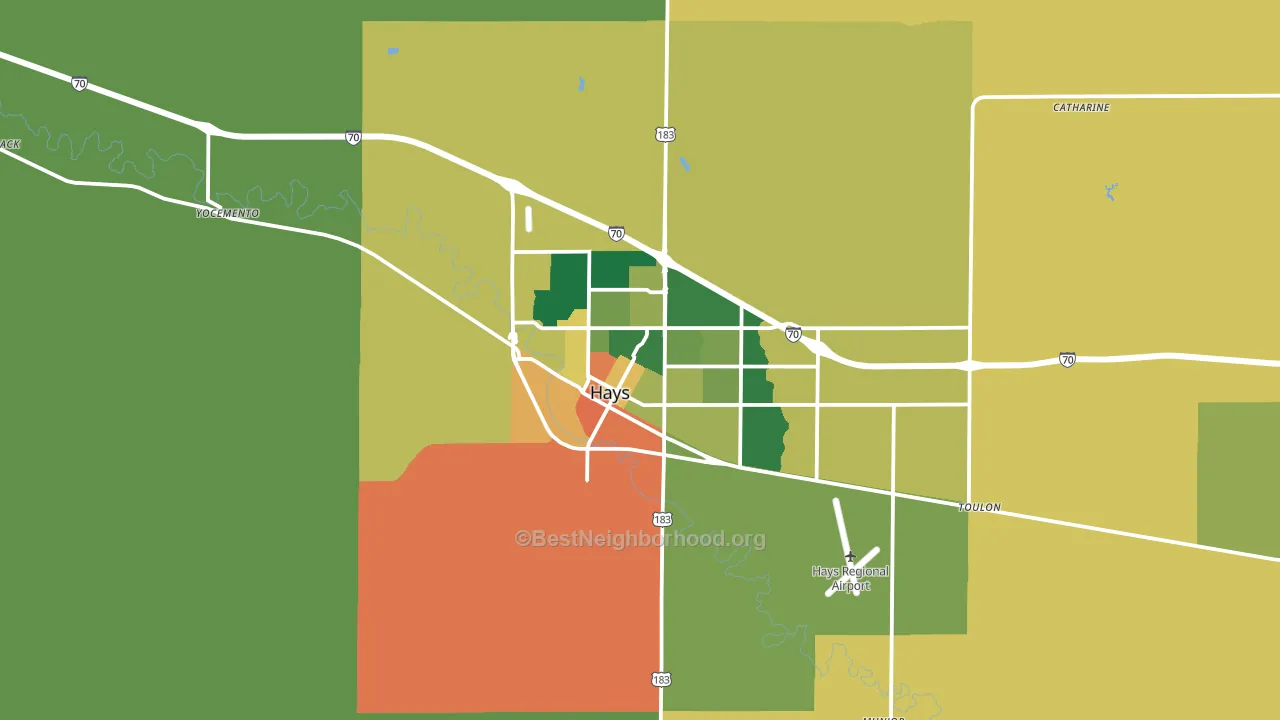 Hays, KS block-group voter-turnout map