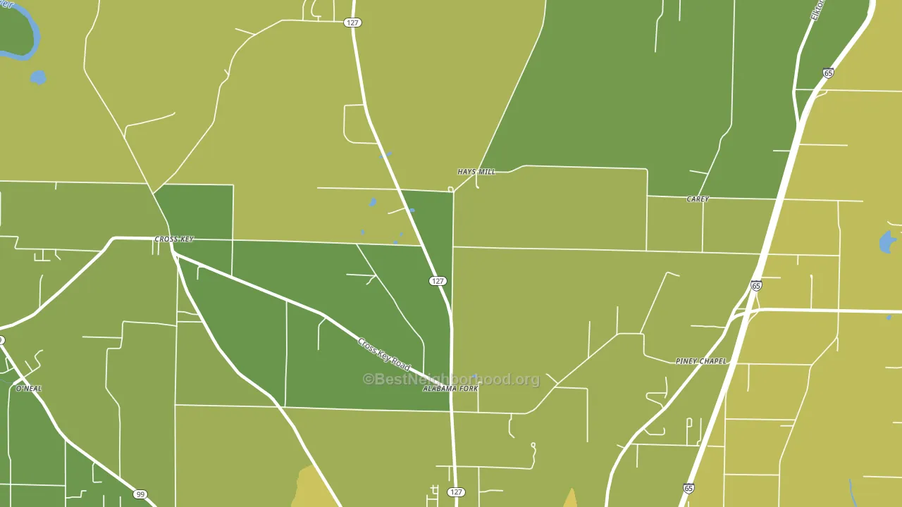 Hays Mill, AL block-group voter-turnout map
