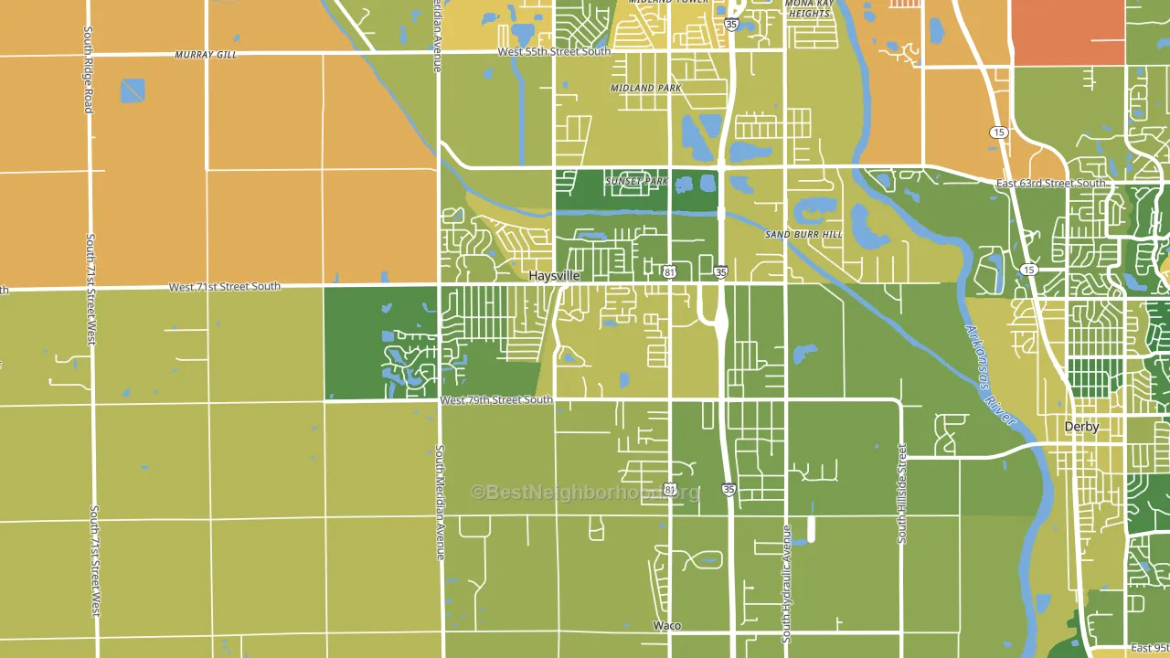 Haysville, KS block-group voter-turnout map