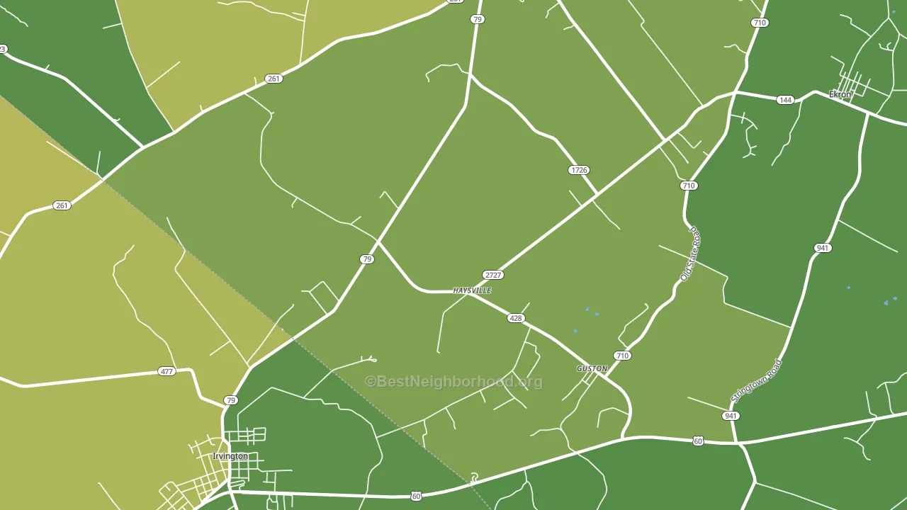 Haysville, KY block-group voter-turnout map
