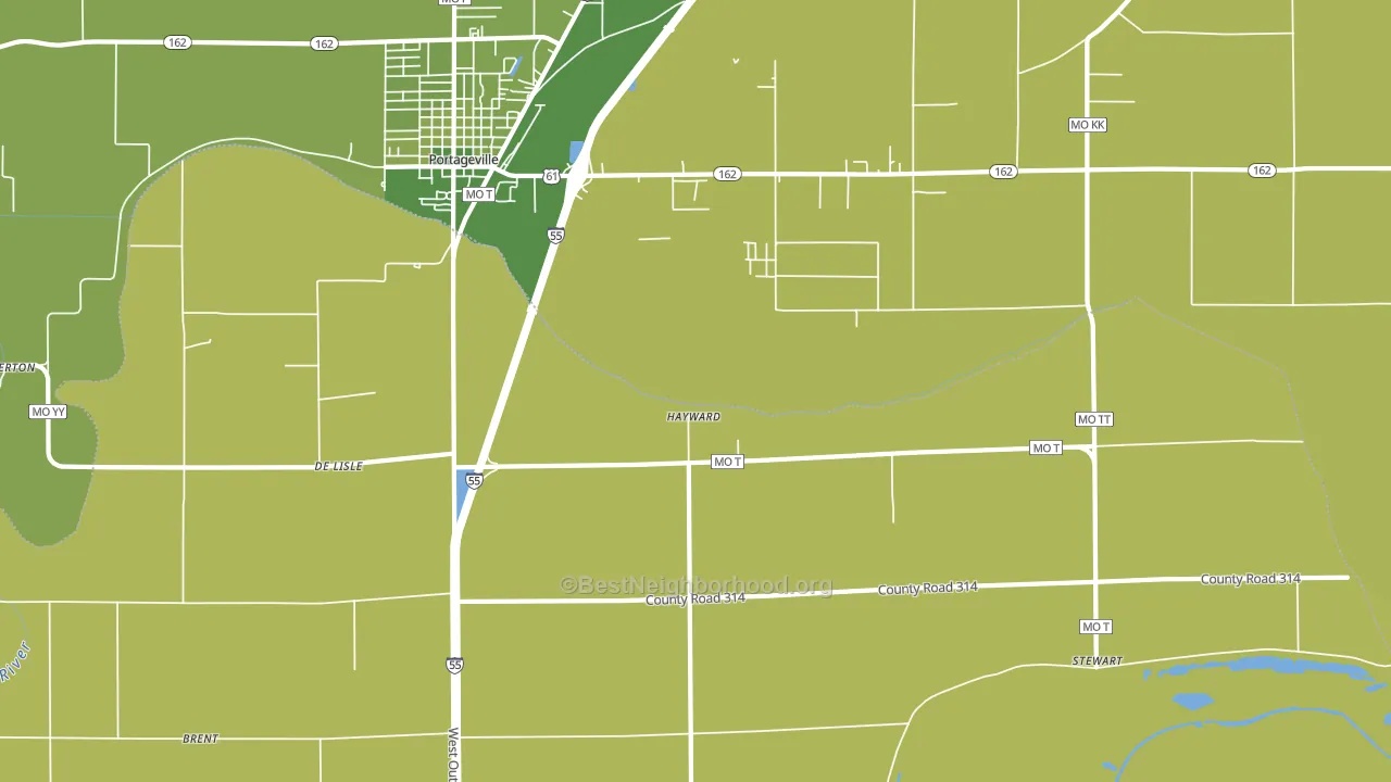 Hayward, MO block-group voter-turnout map