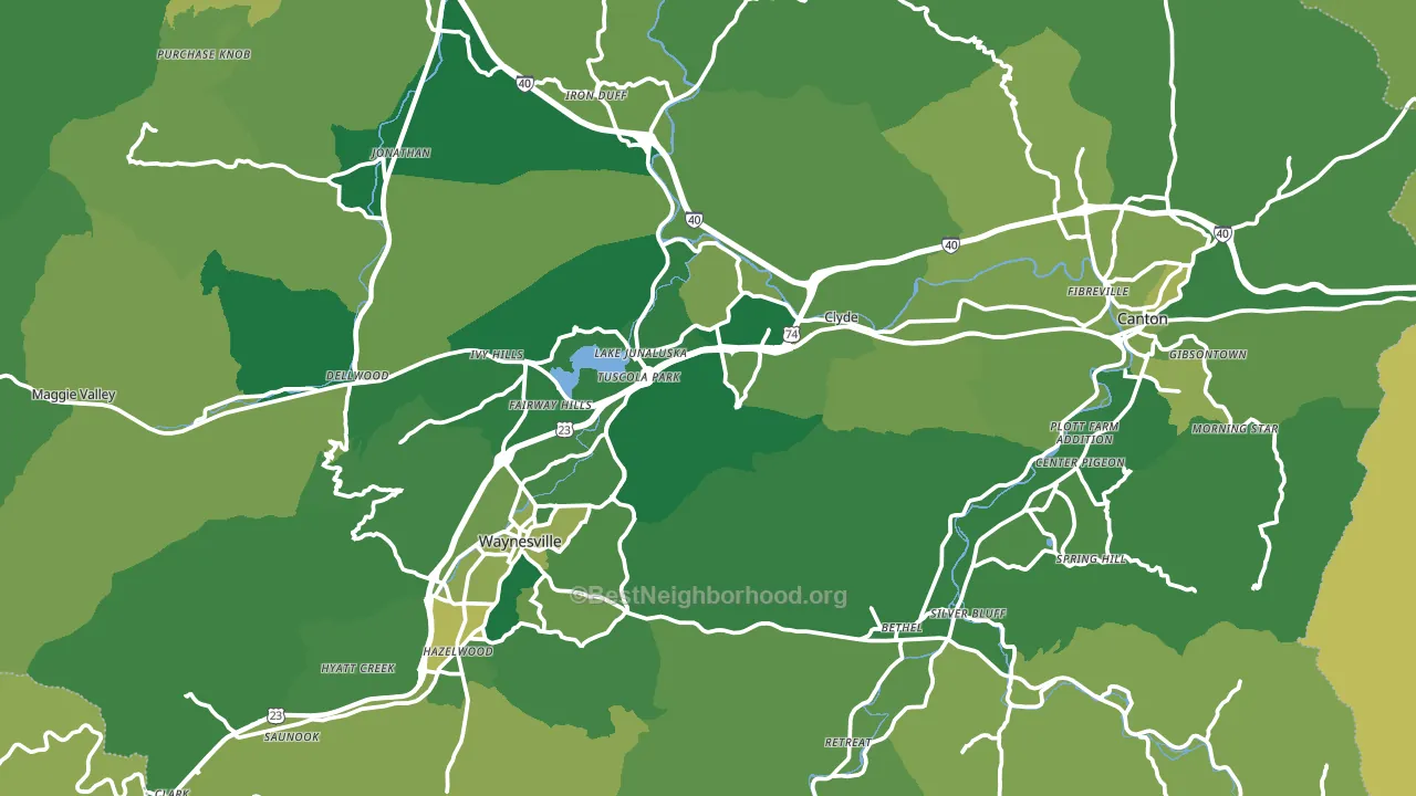 Haywood County, NC block-group voter-turnout map