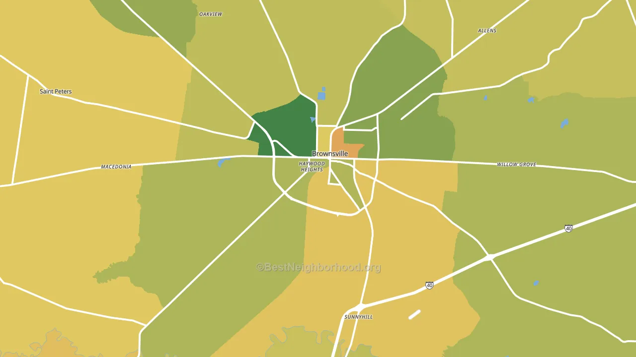 Haywood County, TN block-group voter-turnout map