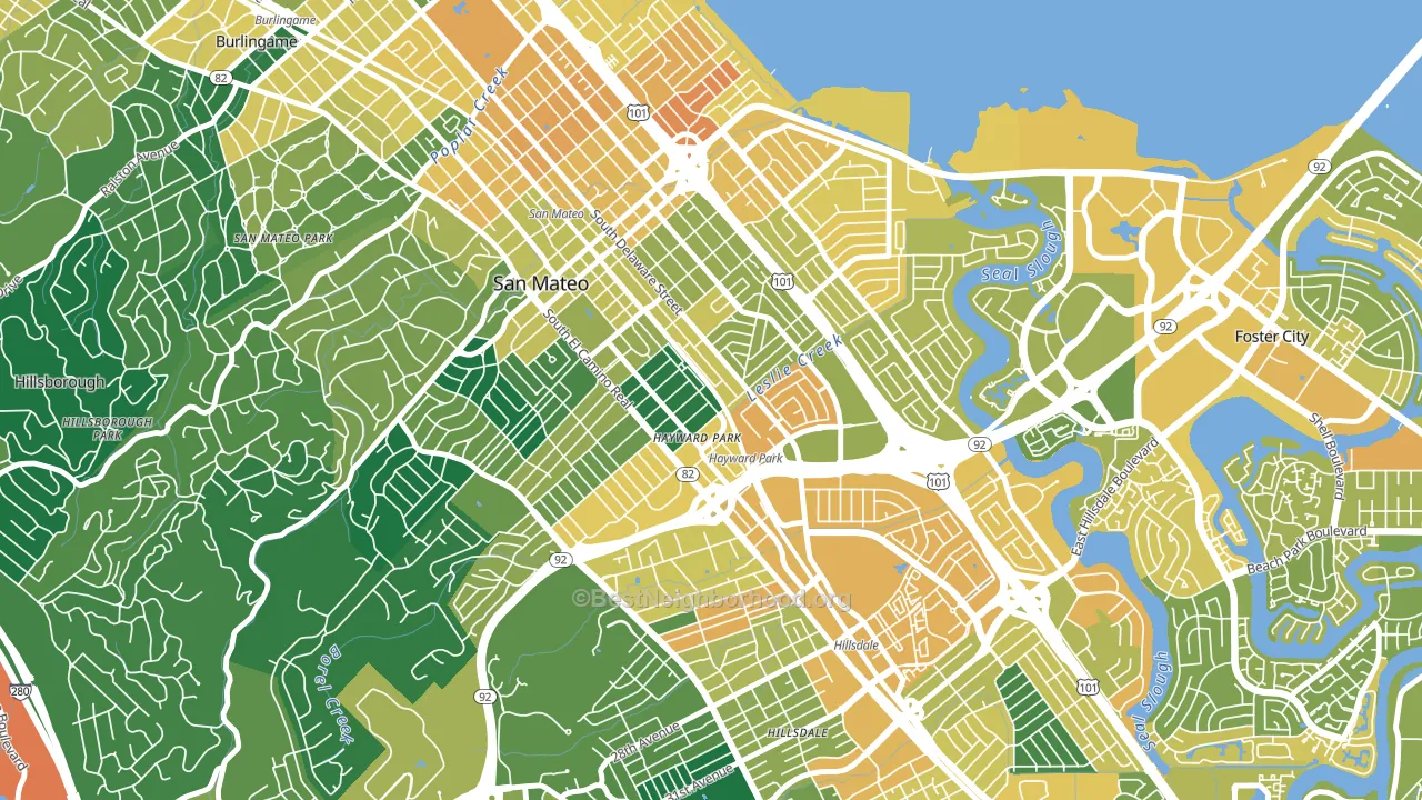 Haywood Park, San Mateo, CA block-group voter-turnout map