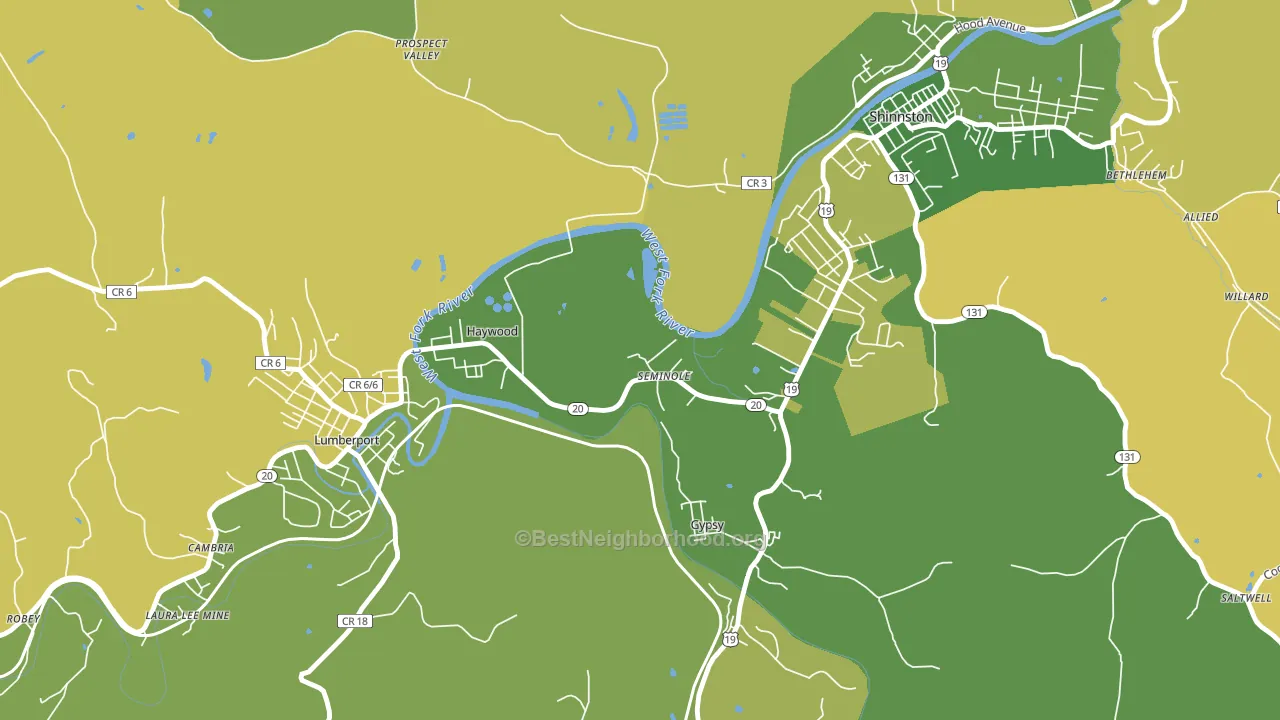 Haywood, WV block-group voter-turnout map